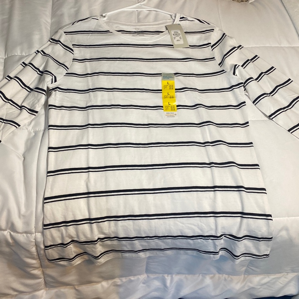 Black and white striped long sleeve from Primark. LARGE